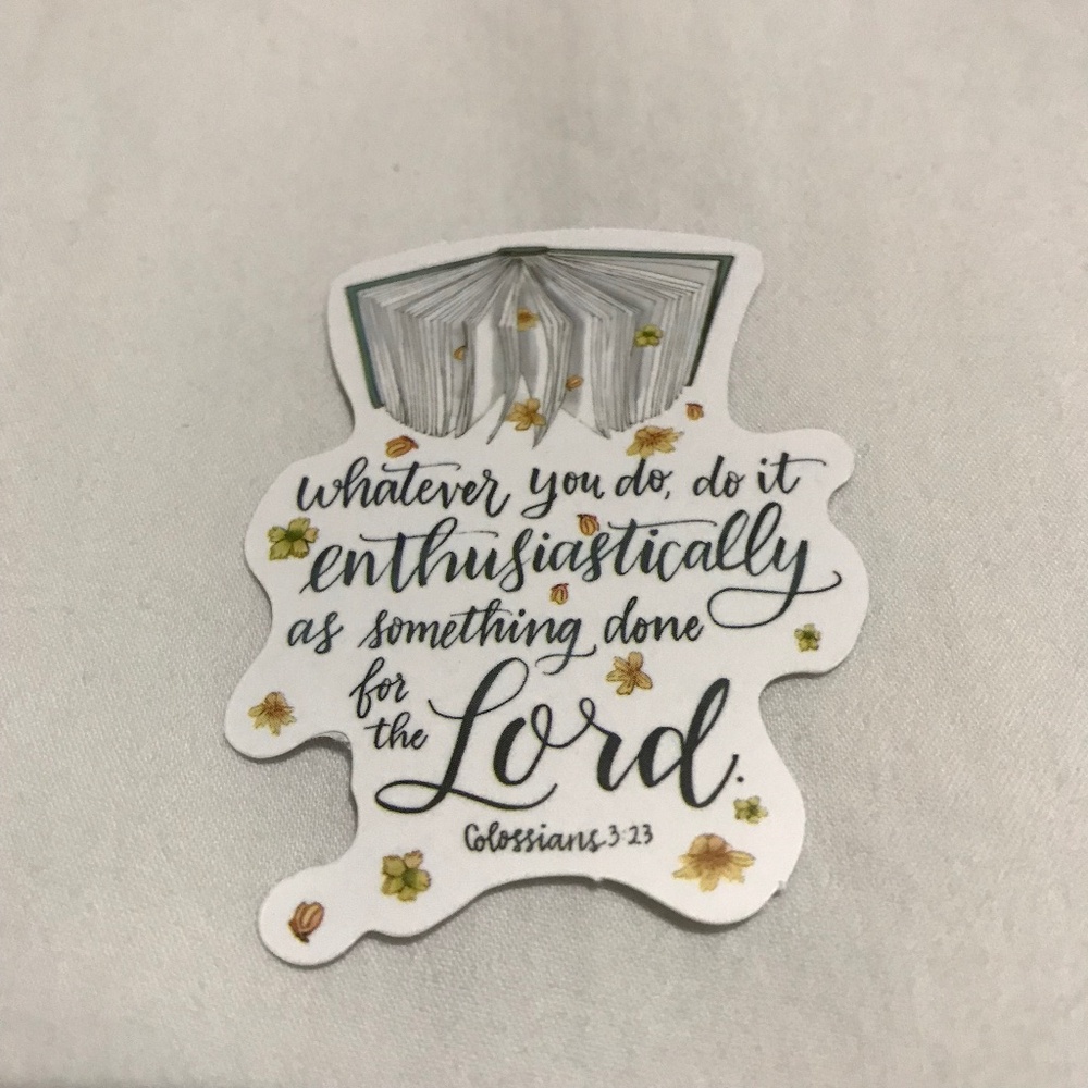 3/$15 - Do It With Enthusiastically As Something Done For the Lord Sticker Book